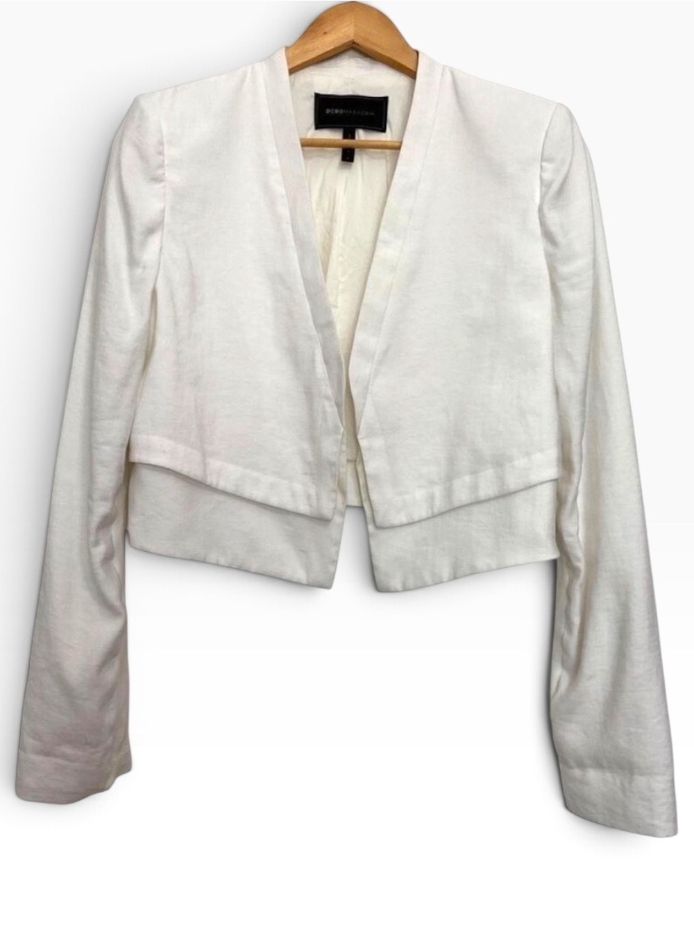Bcbgmaxazria Corey off white blazer jacket feminine long sleeves crop Small